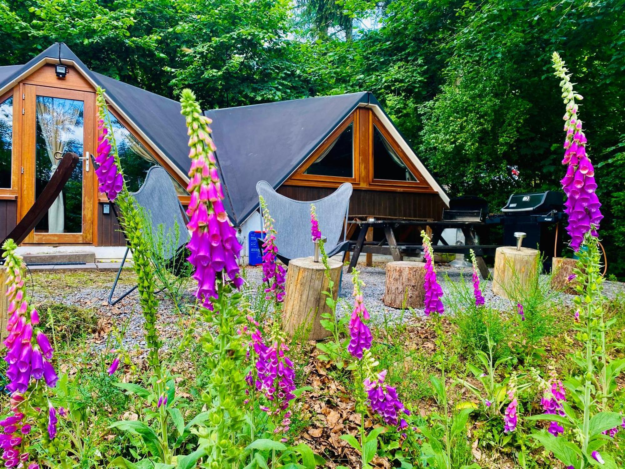 Chalet Tropical Avec Bain A Bulles - In The Woods Gesves 외부 사진